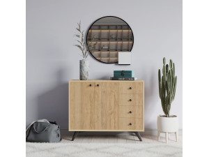 Waga" wooden sideboard - 100 x 35 x 82 cm - Brown 2
