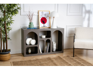 Liva 120" wooden sideboard - 120 x 37 x 74 cm - Anthracite grey 2
