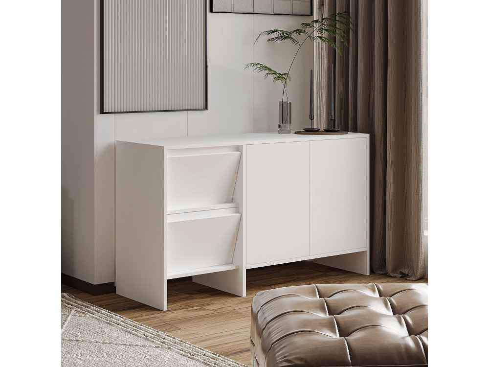 Laris 130" wooden sideboard - 130 x 44 x 82 cm - White