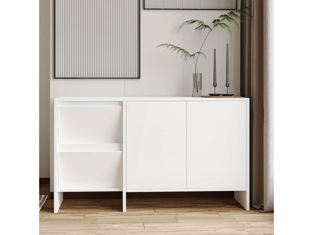 Laris 130" wooden sideboard - 130 x 44 x 82 cm - White