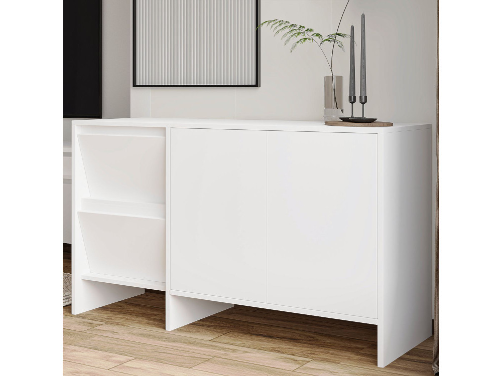 Laris 130" wooden sideboard - 130 x 44 x 82 cm - White