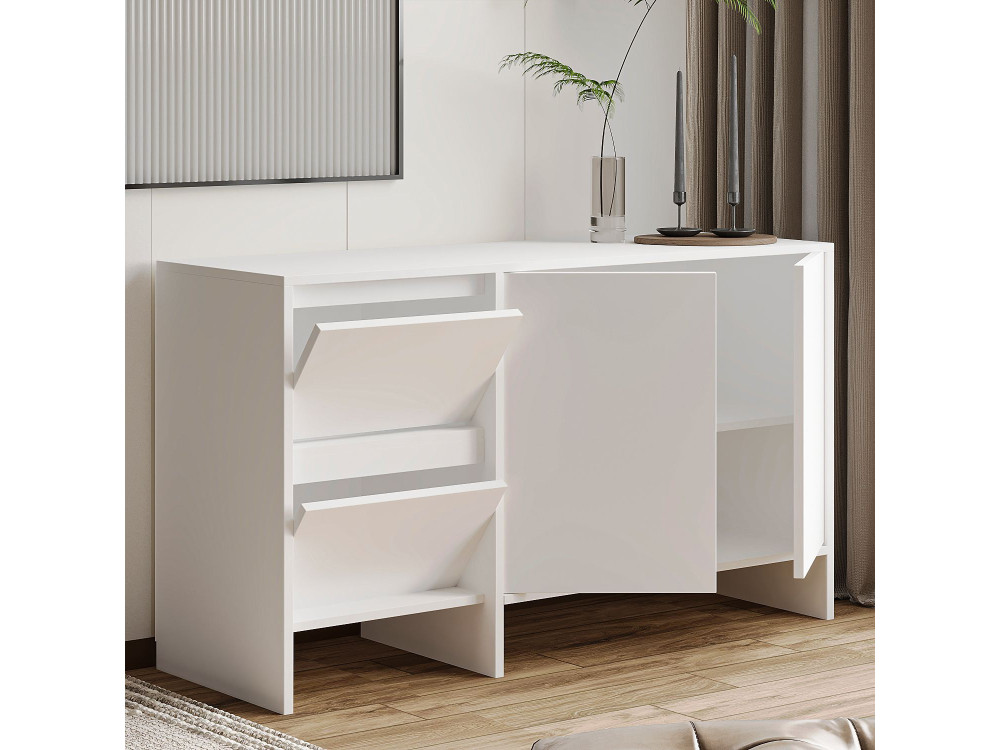 Laris 130" wooden sideboard - 130 x 44 x 82 cm - White