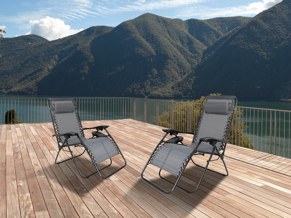 Set of 2 "Sintra" zero gravity recliners - Grey