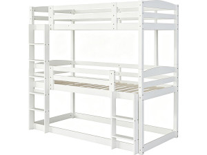 "Sephora" Wooden Bunk Bed with Ladder - 90 x 190 cm - White