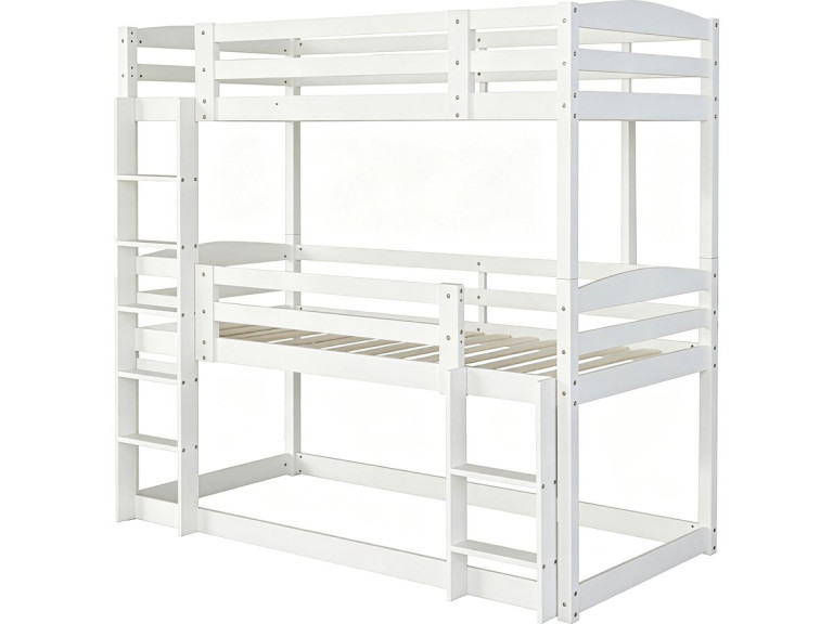 "Sephora" Wooden Bunk Bed with Ladder - 90 x 190 cm - White