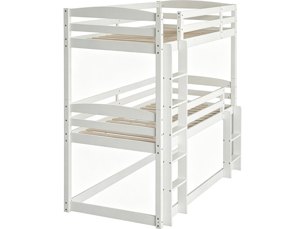 "Sephora" Wooden Bunk Bed with Ladder - 90 x 190 cm - White