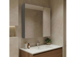 "Nuvola 60 v2" Bathroom Cabinet with Mirror - 66 x 16 x 60 cm - Grey 2