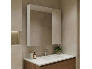 "Nuvola 60 v2" Bathroom Cabinet with Mirror - 66 x 16 x 60 cm - Cashmere 2
