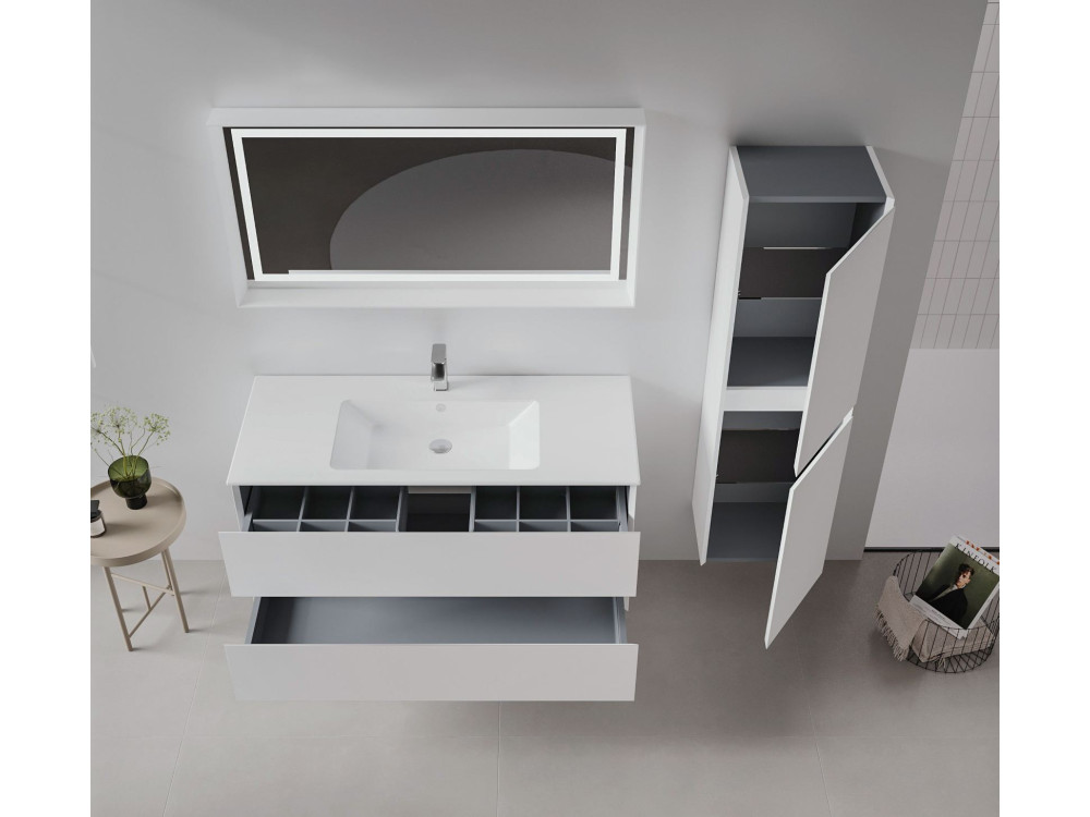 "Nest 121 v2" Vanity Cabinet - 121 x 51 x 55 cm - Matte White