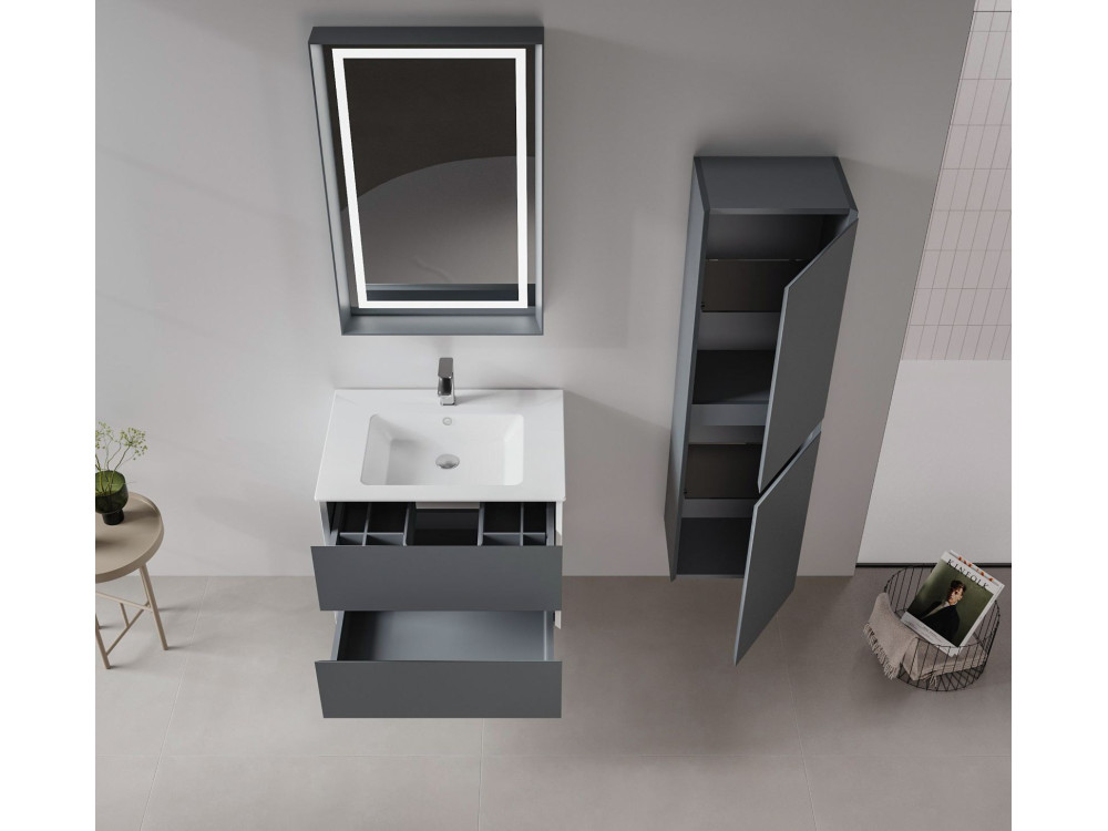 "Nest 71 v2" Vanity Cabinet - 71 x 51 x 55 cm - Matte Anthracite