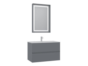 "Nest 91 v2" Vanity Set with Mirror (2-Piece) - 91 x 51 x 55 cm - Matte Gray