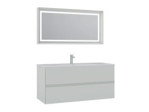 "Nest 121 v2" Vanity Set with Mirror (2-Piece) - 121 x 51 x 55 cm - Matte Cashmere