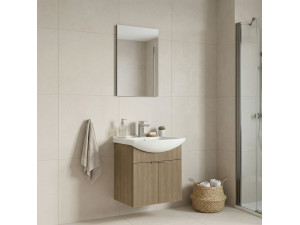 "Purus 55" Vanity Set with Mirror (2-Piece) - 55 x 50 x 58 cm - Oak 2