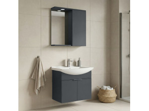 "Purus 65" Vanity Set with Mirror (2-Piece) - 65 x 50 x 58 cm - Matte Anthracite 2