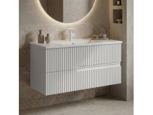 "Moonlight 90 v2" Vanity Cabinet - 91 x 51 x 51 cm - Matte White 2