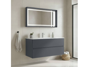 "Nest 121 v2" Vanity Set with Mirror (2-Piece) - 121 x 51 x 55 cm - Matte Anthracite 2