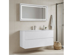 "Nest 121 v2" Vanity Set with Mirror (2-Piece) - 121 x 51 x 55 cm - Matte White 2