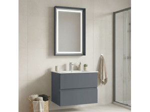 "Nest 71 v2" Vanity Set with Mirror (2-Piece) - 71 x 51 x 55 cm - Matte Gray 2