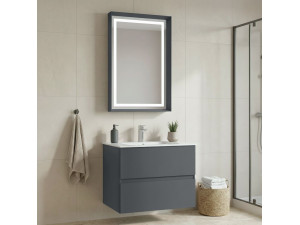 "Nest 71 v2" Vanity Set with Mirror (2-Piece) - 71 x 51 x 55 cm - Matte Anthracite 2