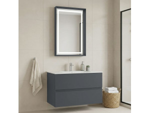 "Nest 91 v2" Vanity Set with Mirror (2-Piece) - 91 x 51 x 55 cm - Matte Anthracite 2