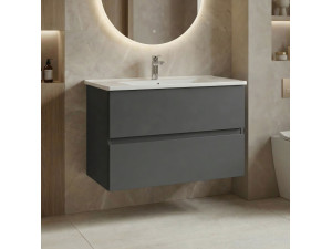 "Nest 91 v2" Vanity Cabinet - 91 x 51 x 55 cm - Matte Anthracite 2