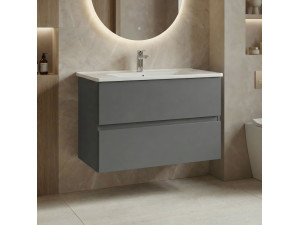 "Nest 91 v2" Vanity Cabinet - 91 x 51 x 55 cm - Matte Gray 2