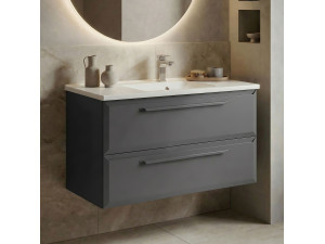 "Nuvola 100 v2" Vanity Cabinet - 100 x 50 x 62 cm - Anthracite 2