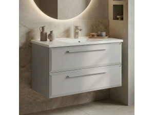 "Nuvola 100 v2" Vanity Cabinet - 100 x 50 x 62 cm - Cashmere 2