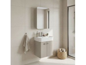 "Orbit 55" Vanity Set with Mirror (2-Piece) - 55 x 38 x 62 cm - Mink 2