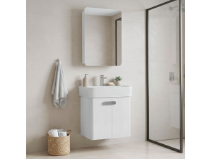 "Orbit 55" Vanity Set with Mirror (2-Piece) - 55 x 38 x 62 cm - White 2
