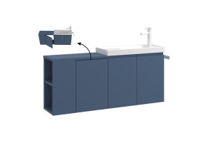 "Ferla 110" Vanity Cabinet - 110 x 22 x 45 cm - Petrol Blue