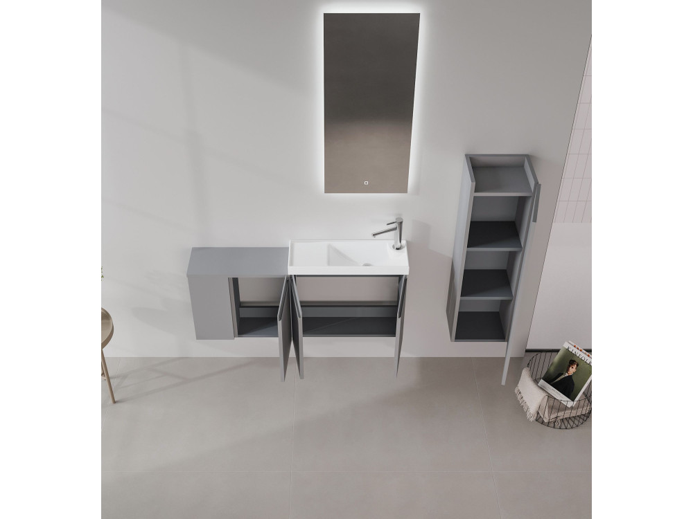 "Ferla 110" Vanity Cabinet - 110 x 22 x 45 cm - Matte Gray