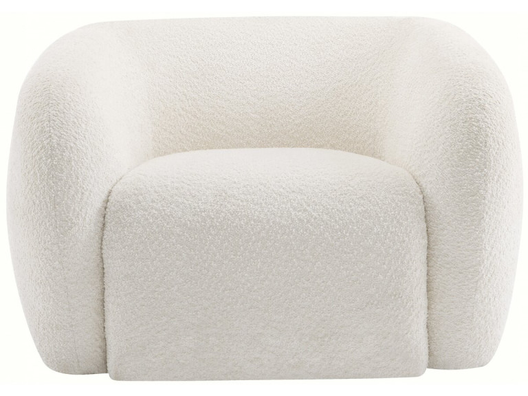 Washington bouclette design armchair - White