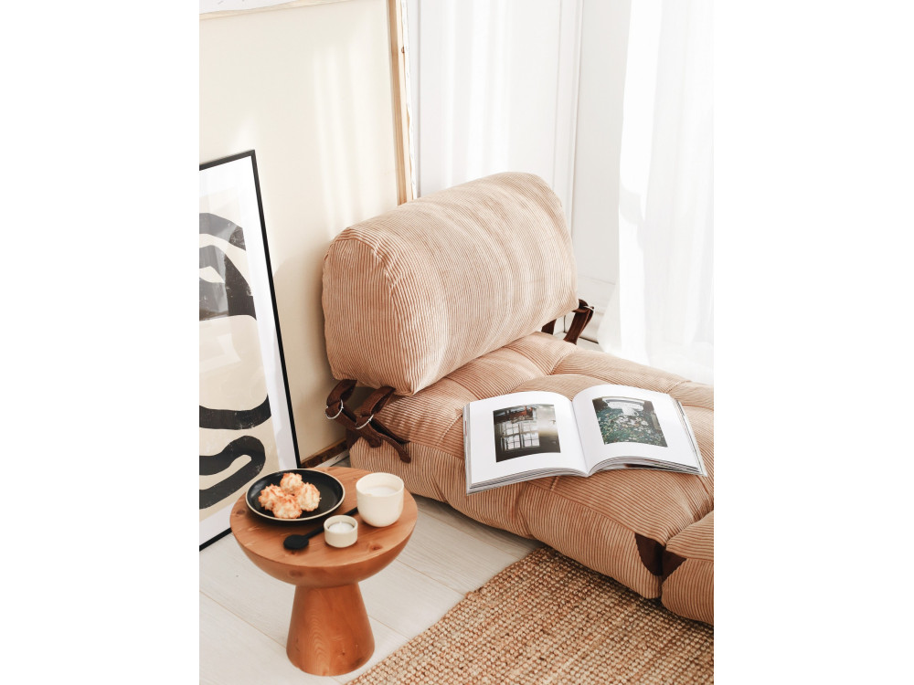 Fold" fabric armchair-bed - 80 x 60 x 70 cm - Brown