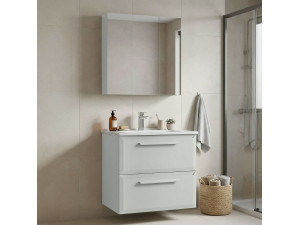 "Nuvola 65 v2" Vanity Set with Mirror (2-Piece) - 65 x 50 x 62 cm - Cashmere 2