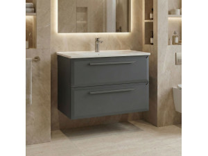 "Nuvola 80 v2" Vanity Cabinet - 80 x 50 x 62 cm - Anthracite 2