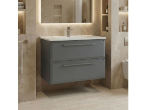 "Nuvola 80 v2" Vanity Cabinet - 80 x 50 x 62 cm - Grey 2