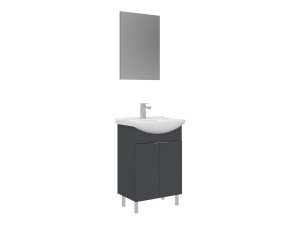 "Purus 55" Vanity Set with Mirror (2-Piece) - 55 x 2 x 83 cm - Matte Anthracite