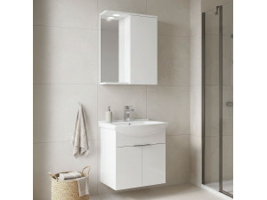 "Purus 55" Vanity Set with Mirror (2-Piece) - 55 x 50 x 58 cm - White 2