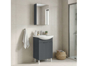 "Purus 55" Vanity Set with Mirror (2-Piece) - 55 x 50 x 83 cm - Matte Anthracite 2