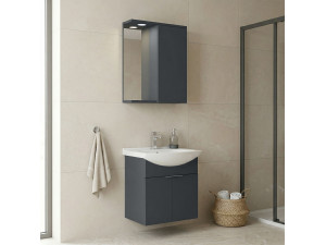 "Purus 55" Vanity Set with Mirror (2-Piece) - 55 x 50 x 58 cm - Matte Anthracite 2