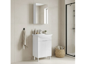 "Purus 55" Vanity Set with Mirror (2-Piece) - 55 x 50 x 83 cm - White 2