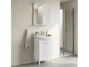 "Purus 55" Vanity Set with Mirror (2-Piece) - 55 x 50 x 83 cm - White 2