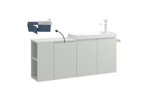 "Ferla 110" Vanity Cabinet - 110 x 22 x 45 cm - Matte Cashmere