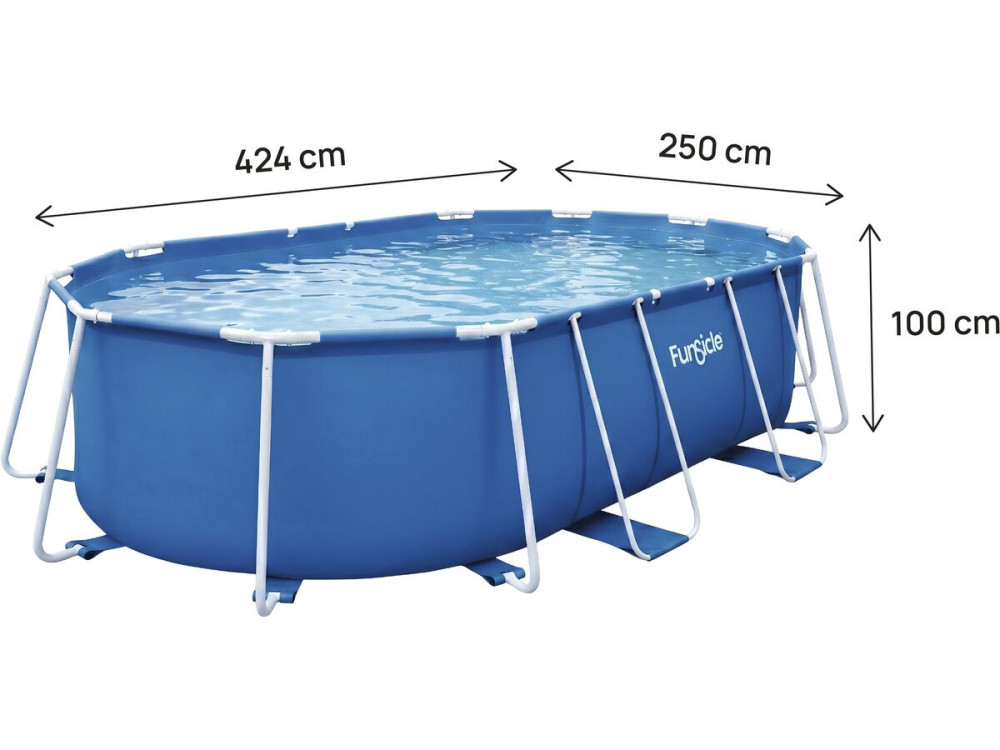 Oval tubular pool "Tina" - 4,24 x 2,50 x 1 m