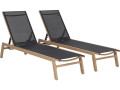 Elysia" aluminium sunlounger - Ecru - Black