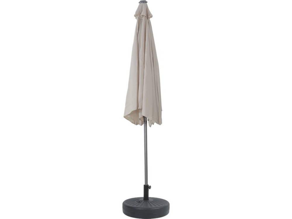 Straight garden parasol/umbrella Alu "Sol" - Round - Ø3m - Ivory - with weighted base