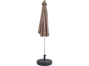 Straight Alu garden parasol "Sol" - Round - Ø 3m - Taupe - With weighted base 2