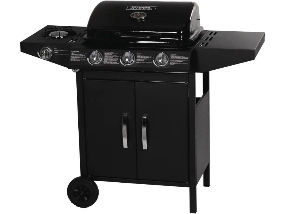 Barbecue gas "Festa 4" - 3 burners including 1 lateral - 10.5kW  - Black