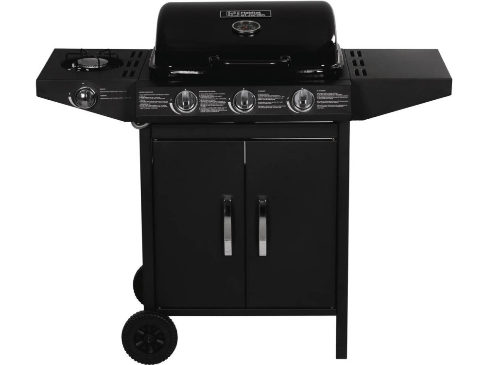 Barbecue gas "Festa 4" - 3 burners including 1 lateral - 10.5kW  - Black